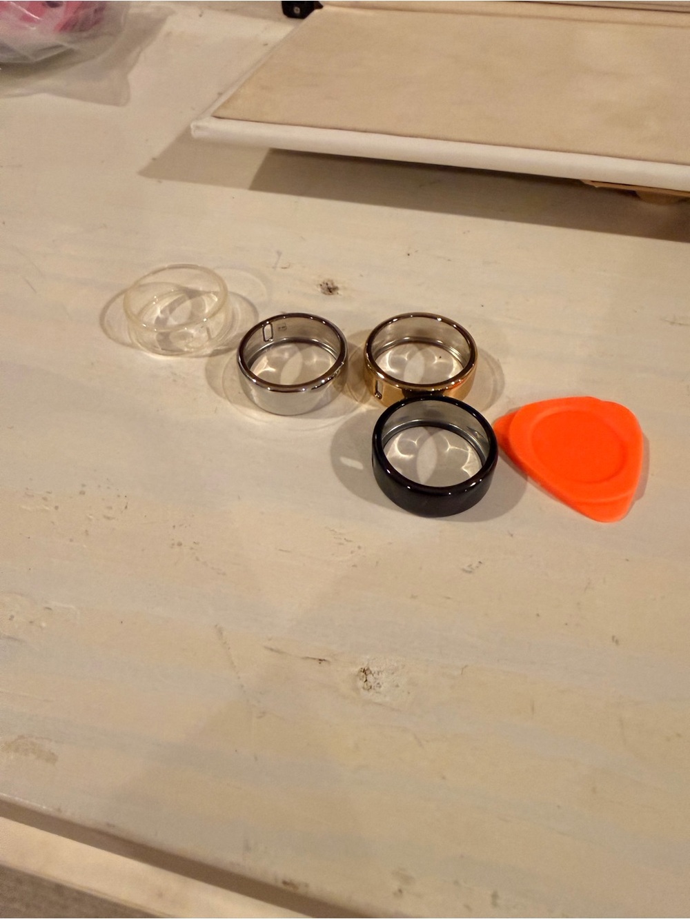 Set of Five  Ours Ring cover in Clear, Silver, Gold, Black Size 7